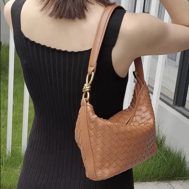 【LEEHER】父親節禮物 女包/包包/肩背包/女生包包/編織包/日系包包/白色包包/小眾包包/簡約手提包/飯盒包/