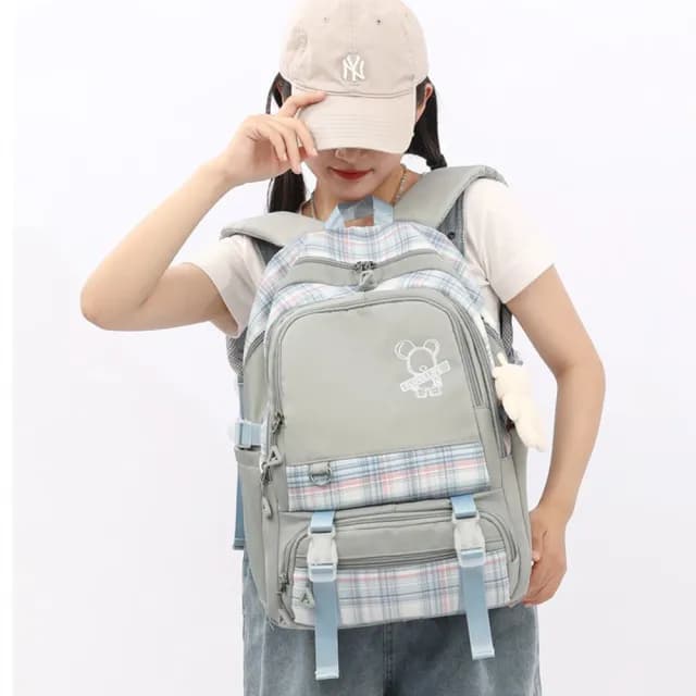 【LEEHER】情人節禮物 七夕 女包/包包/尼龍後背包/學生書包/可愛包包/格子包包/大容量後背包/大學生包包/日