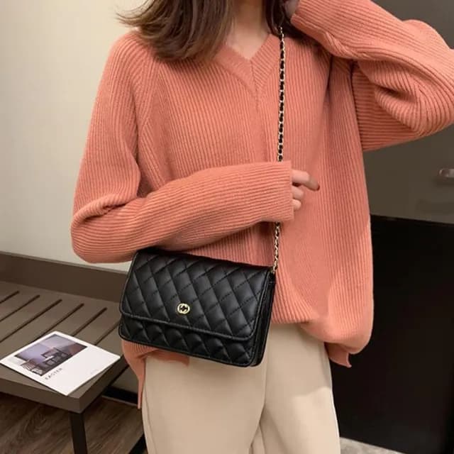 【MoonDy】情人節禮物 手提包 女包 包包 小香風 小方包 鏈條包 女包包 小包包  手提包 斜挎包 黑色 白色包
