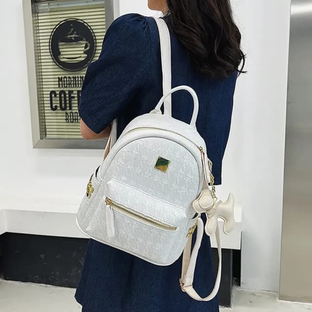 【MoonDy】情人節禮物 包包 千鳥紋背包 可愛包包 後背包 百搭小背包 休閒後背包 小香風包包 學生書包 千金