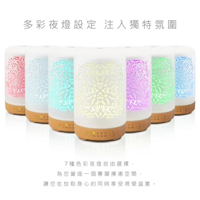 【Earnest Living】陶瓷鏤空水氧機 100ml(加濕器/薰香機/香氛機/精油燈/水氧機)