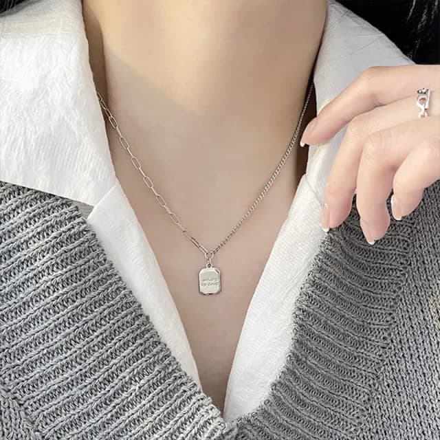 【LEESA】S925純銀項 韓國項鍊 韓款項錬 閨蜜 項鍊 禮品 情侶禮物 網紅項鍊 簡約風格 銀項鍊