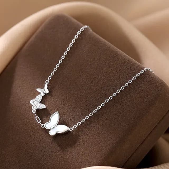 【LEESA】寶石手鍊\鋯石手鍊\首飾\純銀飾品\純銀手鍊\蝴蝶手鍊\生日禮物\貝母手鍊\手鏈\小眾手