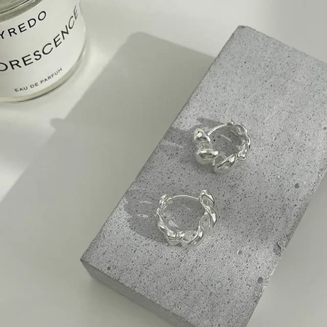 【LEEHER】耳骨/耳扣/耳飾/銀飾/個性耳環/女生禮物/情人節禮物/螺旋耳環/麻花耳環/純銀耳環/韓