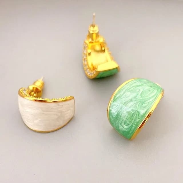 【LEEHER】復古耳環/浮誇耳環/歐美耳環/水鋯耳環/正韓耳環/女生生日禮物/耳勾/k金耳環/C型耳環/