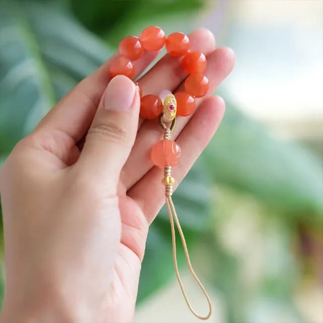 【LEESA】情人節禮物 掛飾 手機吊飾 包包吊飾 招桃花 送閨蜜 鹽源瑪瑙 瑪瑙串珠 保平安 改運 掛件 送女友