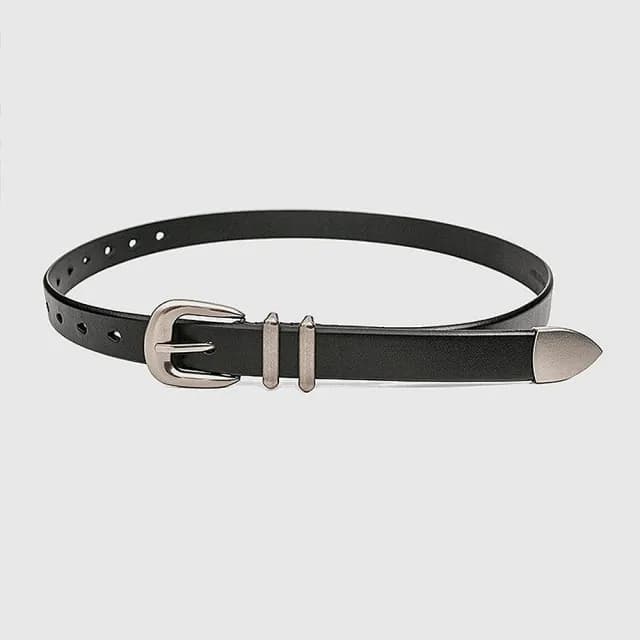 【KT DADA】情人節禮物 腰帶女 精品皮帶 銀扣腰帶 復古皮帶 方扣皮帶 個性皮帶 女生 腰封 牛皮腰帶 真皮腰