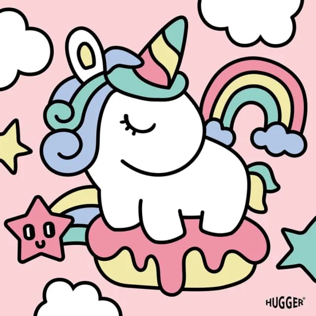 【HUGGER】簇絨黏土數字畫 獨角獸(手工手作 DIY 有框 環保永續 生日兒童節禮物 台灣製造)