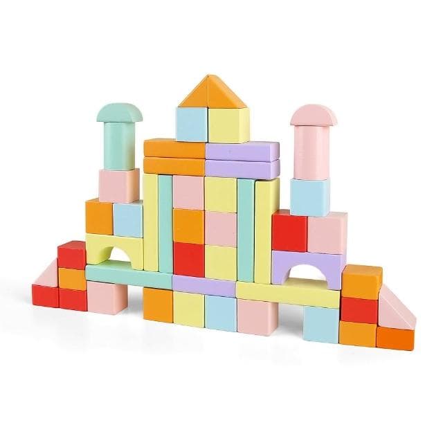 【Top Bright】繽紛馬卡龍創意積木桶 108pcs(手眼協調/感統玩具/精細動作/聖誕節禮物)