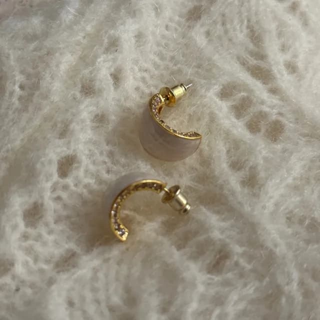 【LEESA】k金耳環\C型耳環\圈圈耳環\琺瑯耳環\復古耳環\浮誇耳環\水鑽耳環\正韓耳環\生日禮物\