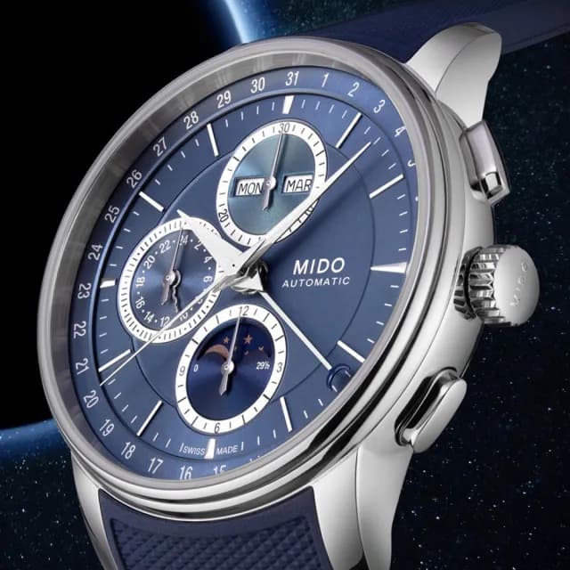【MIDO 美度】永恆系列 月相 計時機械腕錶 畢業禮物 送禮 推薦(M0276251704100)