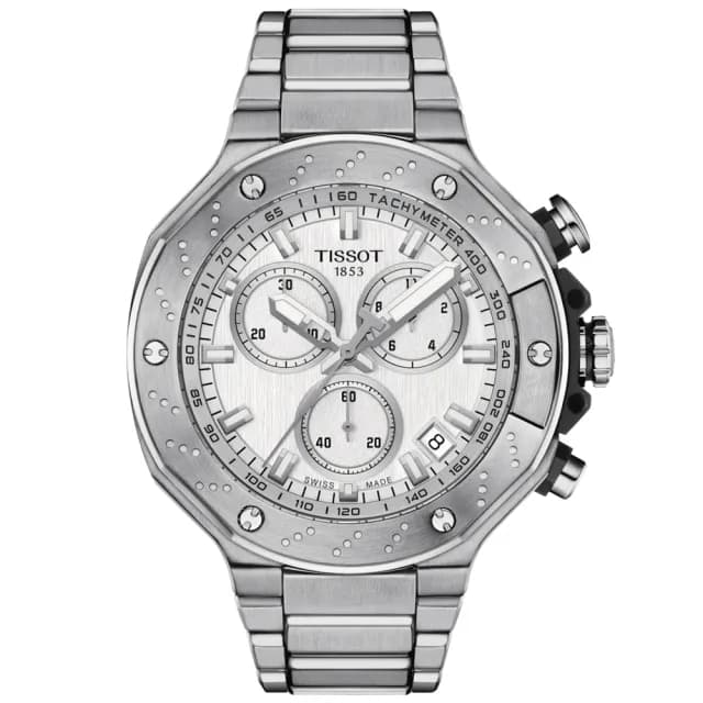 【TISSOT 天梭 官方授權】T-RACE 三眼競速計時石英腕錶 畢業禮物 送禮 推薦(T1414171103100)