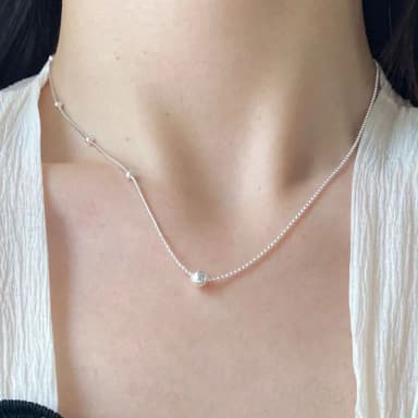 【LEESA】925純銀項鍊\串珠項鍊\女項鍊\正生純銀\學生項鍊\正韓純銀項鍊\女生飾品\女孩生日禮物