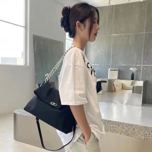 【LEEHER】情人節禮物 七夕 尼龍包/小香風包包/鏈條包/托特包/單肩包/韓國包包/斜背包/手拿包/黑色包包/休