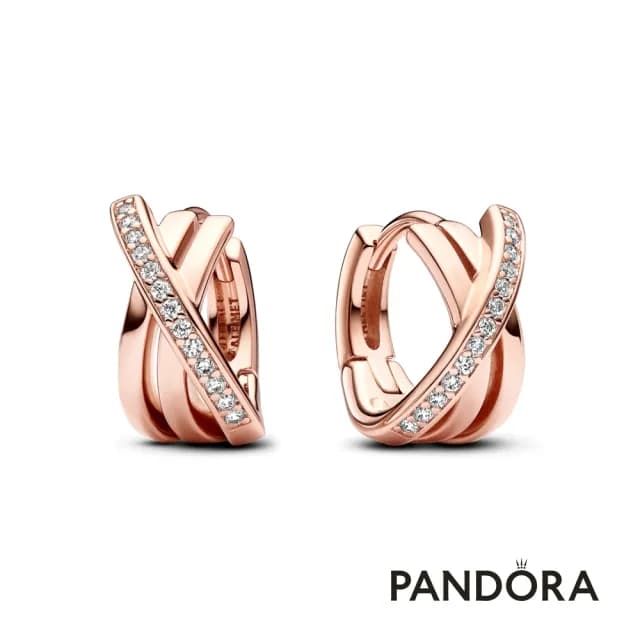 【Pandora官方直營】璀璨交織耳環圈-絕版品