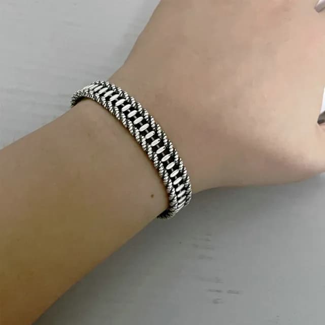 【MoonDy】情人節禮物 包包 純銀手環 C型手環 韓國飾品 復古手鍊 開口手環 個性手鍊 手鐲 韓國手環 日系手 