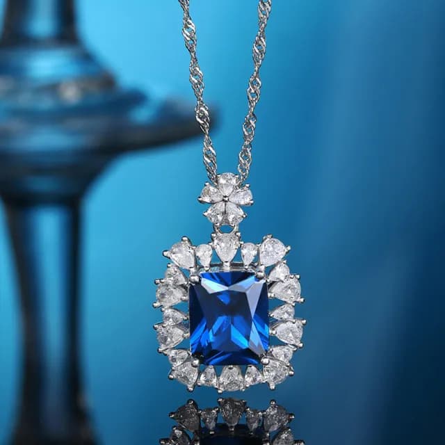 【MoonDy】情人節禮物 包包 項鍊 女生飾品 女項鍊 鑽石項鍊 純銀項鍊 歐美項鍊 藍寶石項鍊 復古項鍊 新娘飾