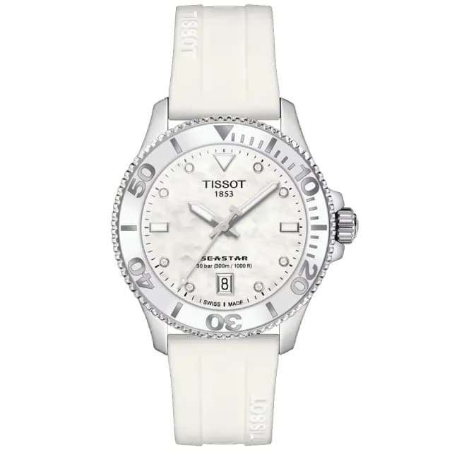 【TISSOT 天梭 官方授權】SEASTAR 珍珠貝 300米潛水石英腕錶 雙11 特惠 推薦(T1202101711600)