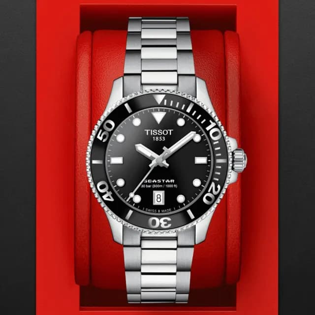 【TISSOT 天梭 官方授權】SEASTAR 1000 300米潛水石英腕錶 畢業禮物 送禮 推薦(T1202101105100)