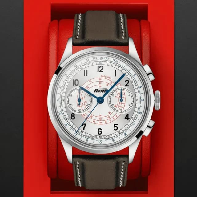 【TISSOT 天梭 官方授權】TELEMETER 1938復刻計時機械腕錶 七夕 情人節 送禮 推薦(T1424621603200)
