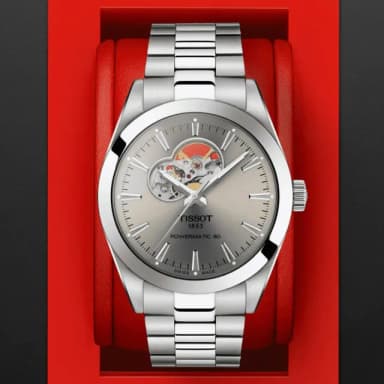 【TISSOT 天梭 官方授權】GENTLEMAN 經典開芯機械腕錶 畢業禮物 送禮 推薦(T1274071108100)