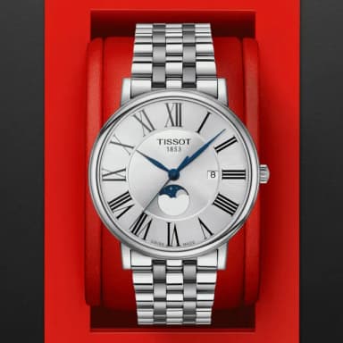 【TISSOT 天梭 官方授權】CARSON 月相羅馬石英腕錶 畢業禮物 送禮 推薦(T1224231103300)