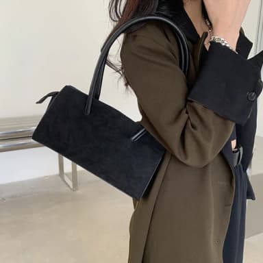 【LEESA】母親節禮物 麂皮包包\法棍包\絨布包包\輕便\包包\女士包包\腋下包\復古包\簡約\單肩包