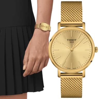 【TISSOT 天梭 官方授權】EVERYTIME LADY 經典簡約米蘭帶腕錶 畢業禮物 送禮 推薦(T1432103302100)