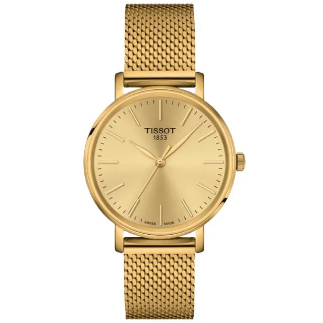 【TISSOT 天梭 官方授權】EVERYTIME LADY 經典簡約米蘭帶腕錶 畢業禮物 送禮 推薦(T1432103302100)