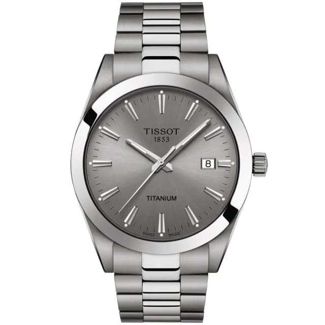 【TISSOT 天梭 官方授權】GENTLEMAN 鈦金屬 簡約紳士石英腕錶 父親節 禮物  送禮 推薦(T1274104408100)