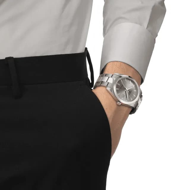 【TISSOT 天梭 官方授權】GENTLEMAN 鈦金屬 簡約紳士石英腕錶 父親節 禮物  送禮 推薦(T1274104408100)