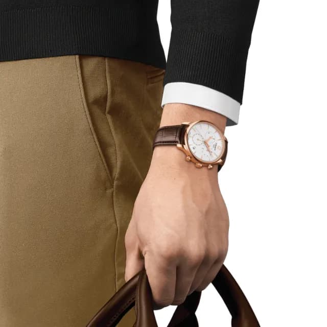 【TISSOT 天梭 官方授權】TRADITION 經典時尚三眼計時腕錶 畢業禮物 送禮 推薦(T0636173603700)