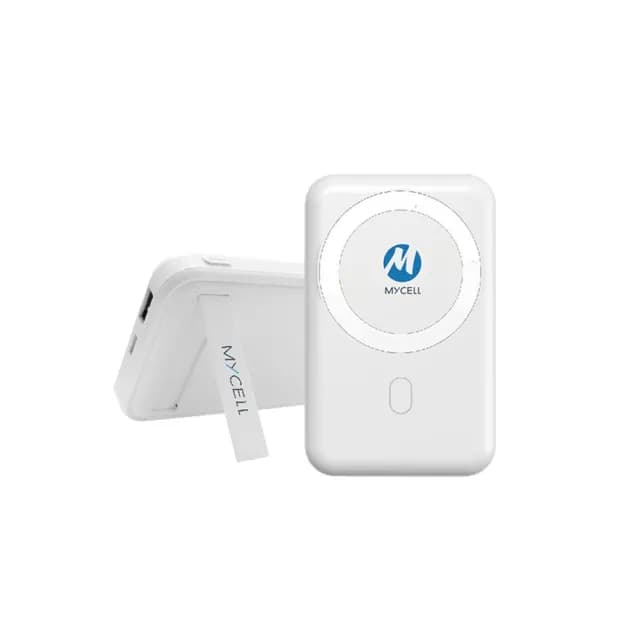 【MYCELL】雙認證10000mAh PD20W強力磁吸無線快充行動電源(隱藏式支架/雙孔/雙系統兼容/支援MagSafe)