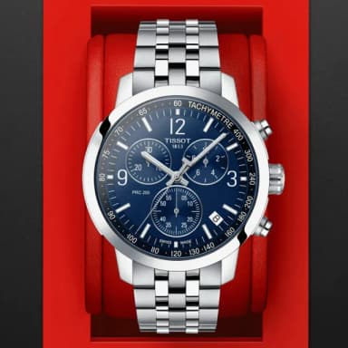 【TISSOT 天梭 官方授權】PRC 200 三眼計時石英腕錶 畢業禮物 送禮 推薦(T1144171104700)