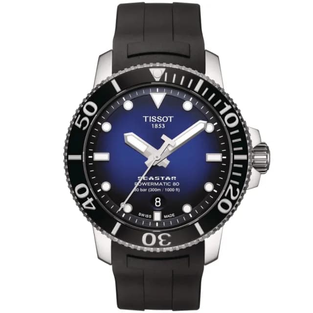 【TISSOT 天梭 官方授權】SEASTAR 海洋之星 300米潛水機械腕錶 父親節 禮物  送禮 推薦(T1204071704100)