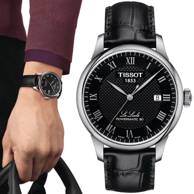 【TISSOT 天梭 官方授權】LE LOCLE 力洛克 經典羅馬機械腕錶 七夕 情人節 送禮 推薦(T0064071605300)