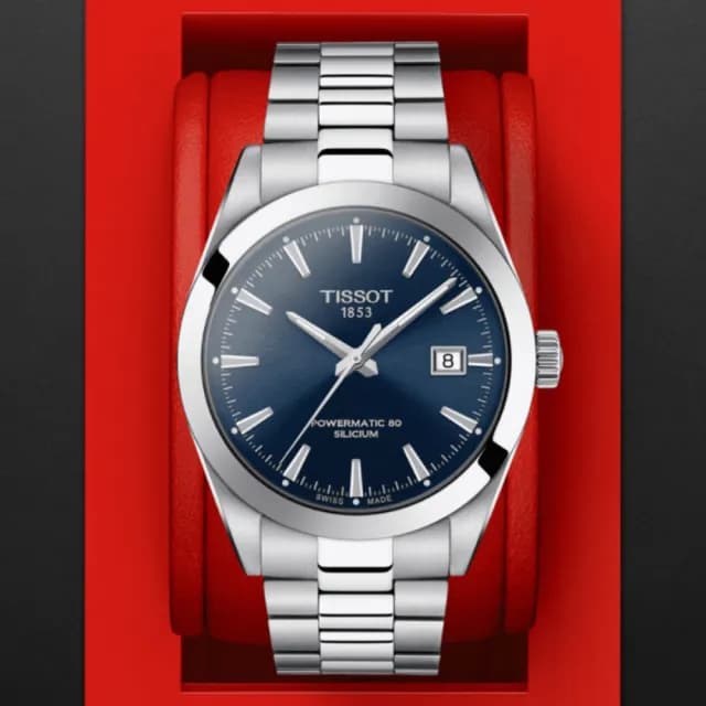 【TISSOT 天梭 官方授權】GENTLEMAN 80小時動力儲存 機械腕錶 父親節 禮物  送禮 推薦(T1274071104100)