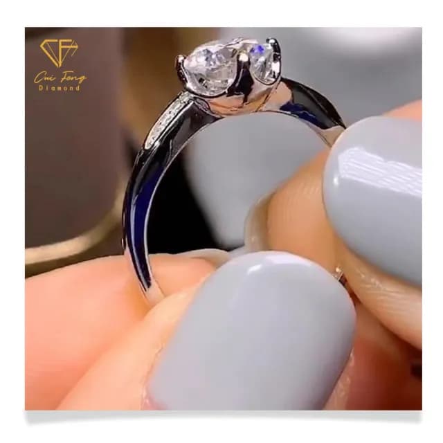 【CF鑽飾】戒指 莫桑鑽《青春紀錄》(1克拉 雙11限定  女戒 鑽戒 聖誕 交換禮物 求婚 生日)