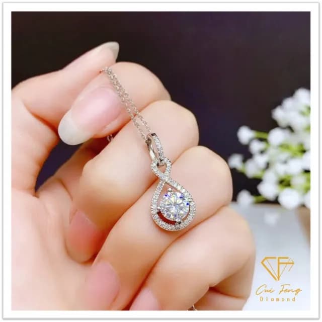 【CF鑽飾】項鍊 莫桑鑽《心之永恆》(1克拉 七夕 情人節 鑽石 項鏈 禮物送禮求婚 生日)