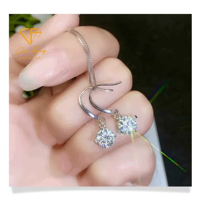 【CF鑽飾】耳環 莫桑鑽《愛心四爪》(耳釘 耳針 耳飾 七夕 情人節 禮物送禮 生日求婚)