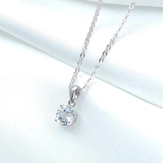 【KATROY】純銀項鍊．天然拓帕石｜璀璨閃耀．6mm/7mm(禮物推薦)