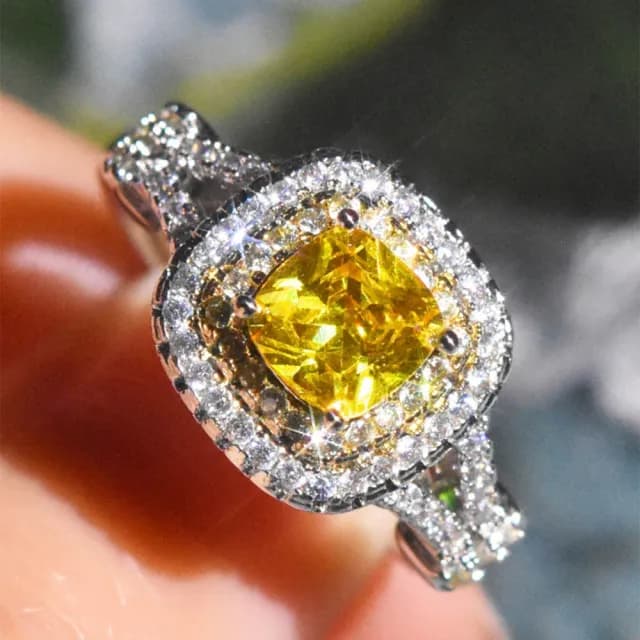 【KT DADA】雙11 包包 歐美戒指 結婚鑽戒 高級珠寶 送長輩 禮物 鑽戒 指環 純銀戒指 黃鑽石戒指