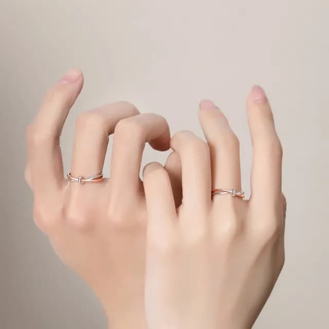 【KT DADA】包包 情侶禮物 生日禮物 戒指 純銀戒指 情侶戒指 戒指男 扭結戒指 對戒 玫瑰金戒指 個性