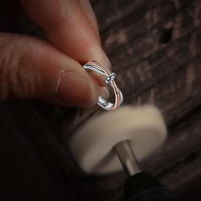 【KT DADA】情侶禮物 生日禮物 戒指 純銀戒指 情侶戒指 戒指男 扭結戒指 對戒 玫瑰金戒指 個性戒指