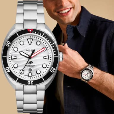 【FOSSIL】Breaker 波浪紋 1970經典潛水手錶-42mm 禮物 送禮 推薦(FS6063)