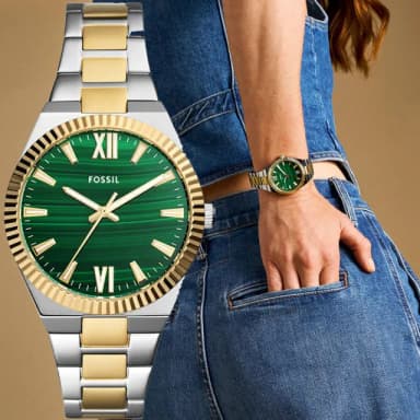 【FOSSIL】Scarlette 孔雀石手錶 女錶-38mm 禮物 送禮 推薦(ES5334)