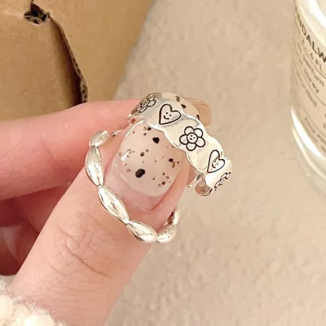 【LEEHER】雙11 ins戒指/可調式戒指/小香戒指/寬戒指/戒指/戒指女生/925純銀戒指/小禮物/情人節