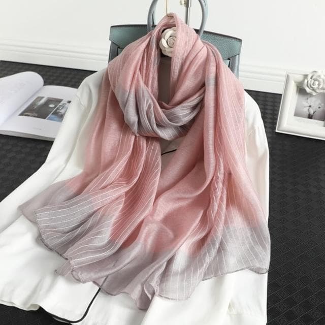 【巴黎精品】現貨+預購 真絲絲巾羊毛圍巾(桑蠶絲薄款條紋撞色女配件6色a1gt45)