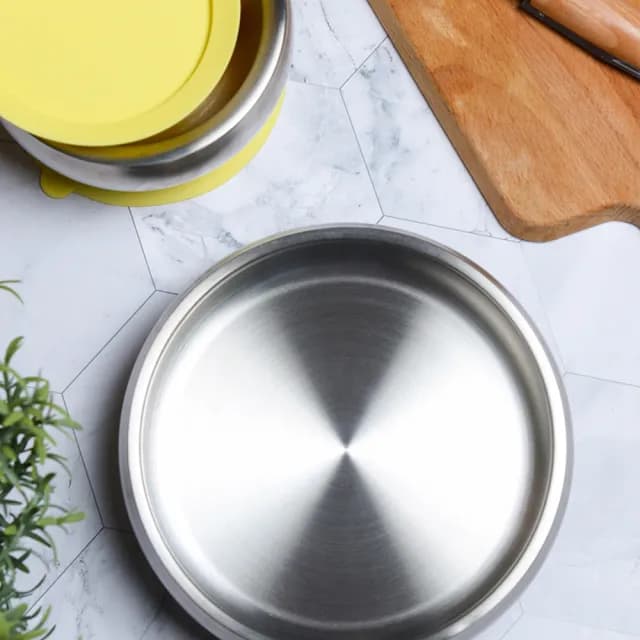 【little.b】316雙層不鏽鋼寬口麥片吸盤碗(學習餐具首選)