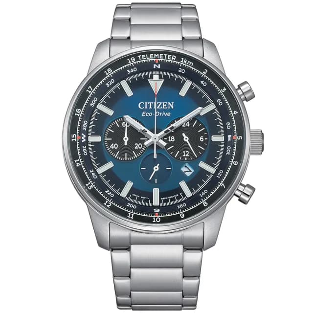 【CITIZEN 星辰】Chronograph系列 光動能計時腕錶 七夕 情人節 送禮 推薦(CA4500-91L)